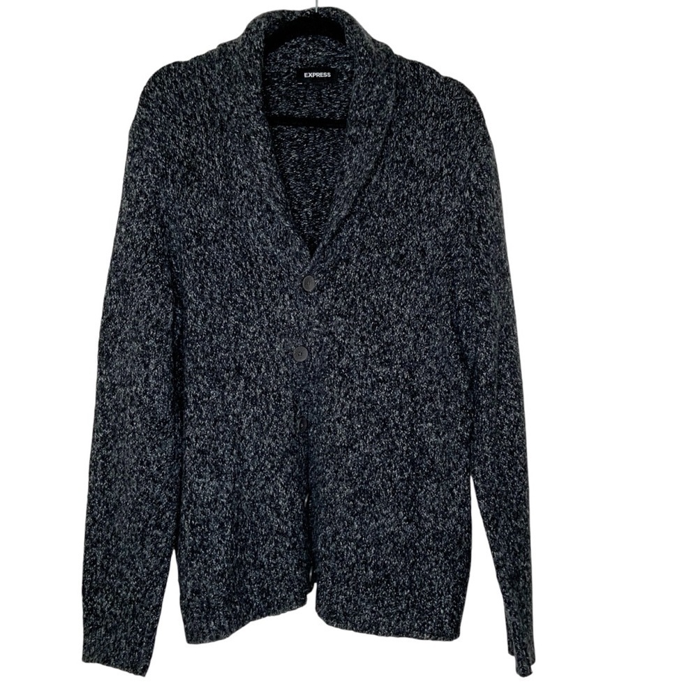 Express collared sweater with front button closure. Size L